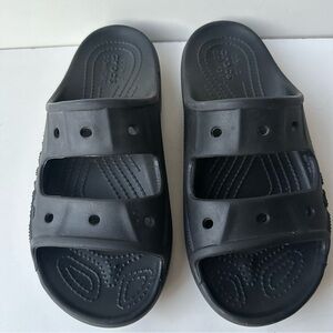 Crocs Classic Sandal Black 2-Strap Slides Women's Size 8 Men's Size 6